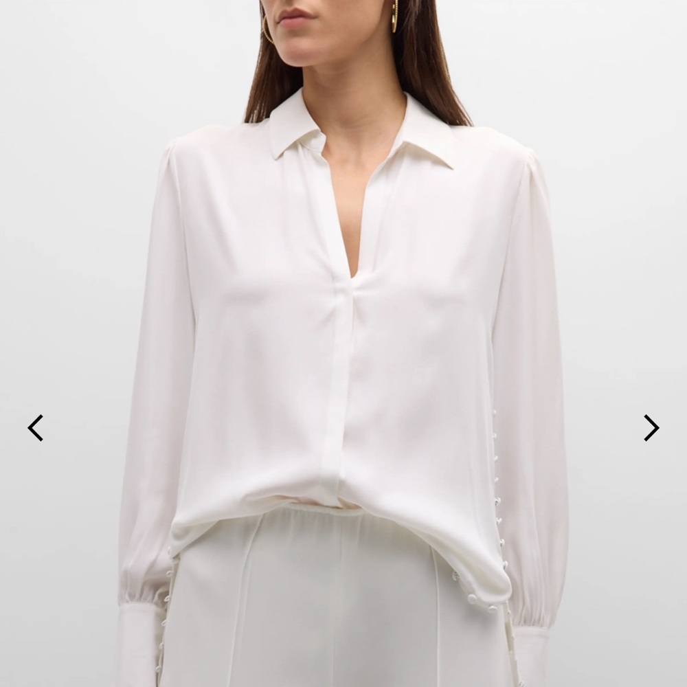 L’agence silk blouse with silk buttons on sides and sleeves